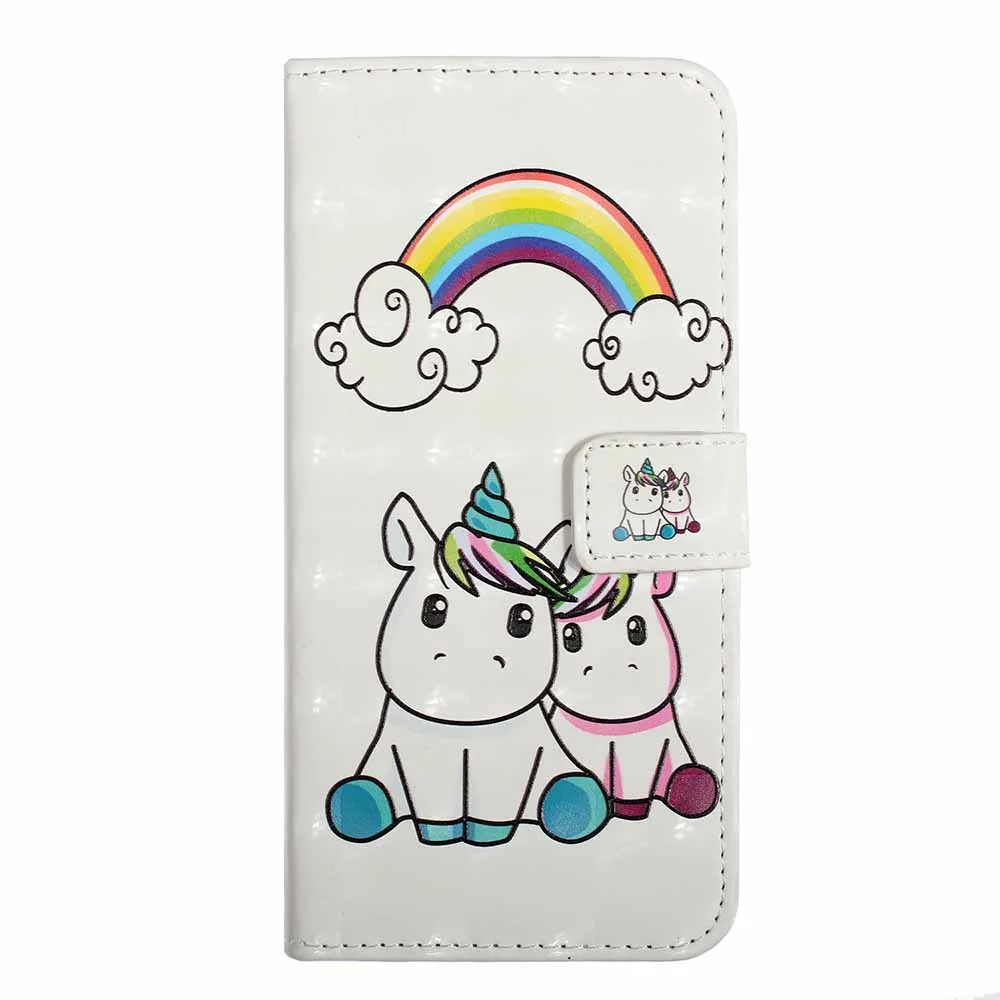 Чехол кошелек кожаный флип-чехол для телефона для samsung Galaxy S10 S10e S9 S8 J6 плюс A7 A10 A20 A30 A40 A50 A70 M10 M20 M30 крышка - Цвет: Rainbow Unicorn
