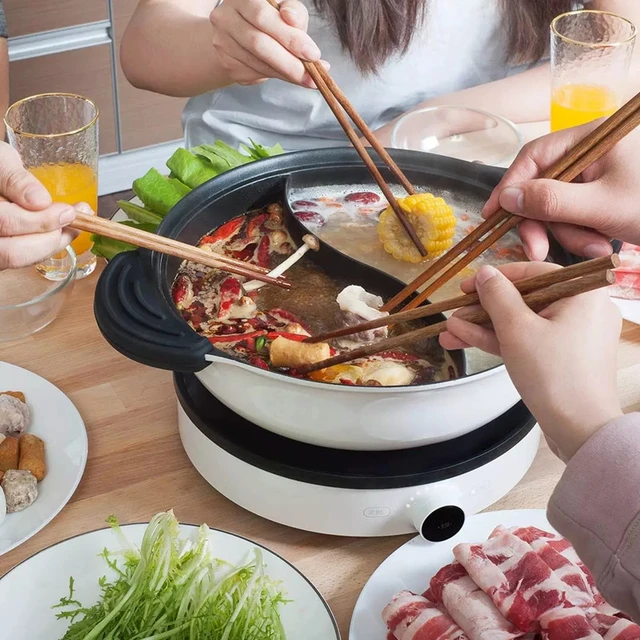 220V Electric Hot Pot Multicooker Household Non-stick Cooking Machine  Frying Pan Pot 5L Double-flavor Hot Pot 3L Single Pot