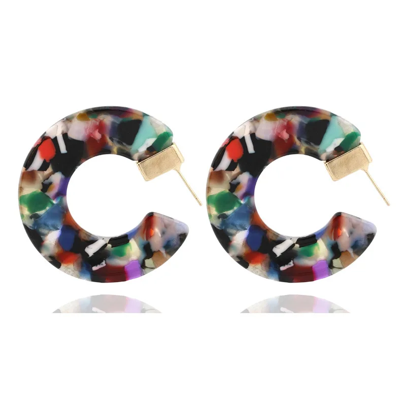 

CC acrylic earring 2019 Women Acetate Stud earring Bohemian leopard Statement Earing luxury Fashion Jewelry
