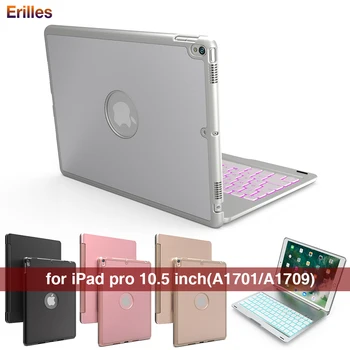 Aluminum Alloy Case with Bluetooth Keyboard for Apple iPad Pro 10.5 Wireless Keyboard Auto Wake/Sleep Smart Flip Case 10.5 inch animuss bluetooth wireless keyboard folio flip smart cover for apple ipad mini 4 with folding stand and auto sleep wake function