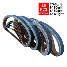 Bande de ponçage en Zirconium, 25 pièces, grain 10mm, 330x10mm 40/60/80/120, neuf et de haute qualité