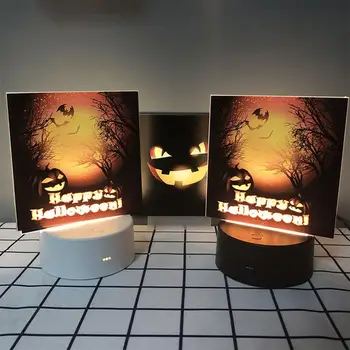

Creative LED Night Light Halloween Decor Black Romantic Witch Lamp Night Light Decorative Gift White Pumpkin Night Light