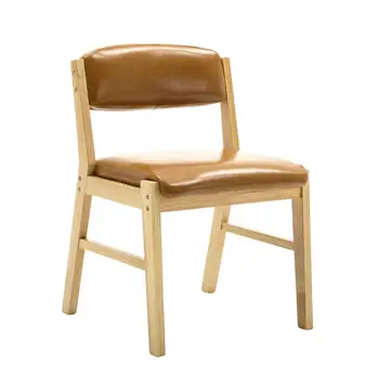 

Solid wood dining chair Nordic minimalist retro dining table home restaurant backrest Leisure cafe chair