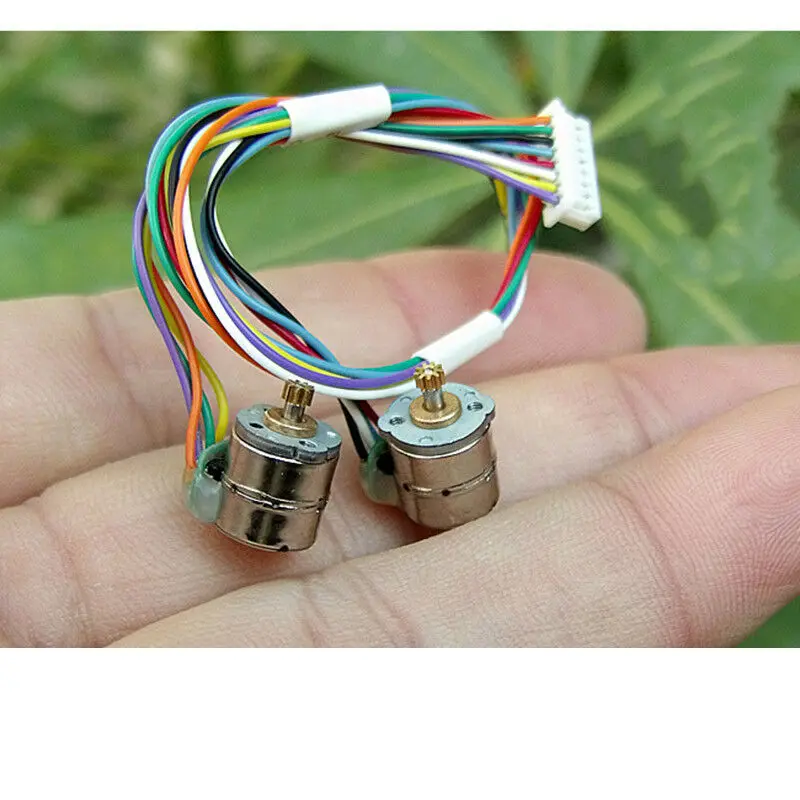 2pcs 2-phase 4-wire 8mm miniature Micro mini stepper motor Metal Copper 12T Gear 