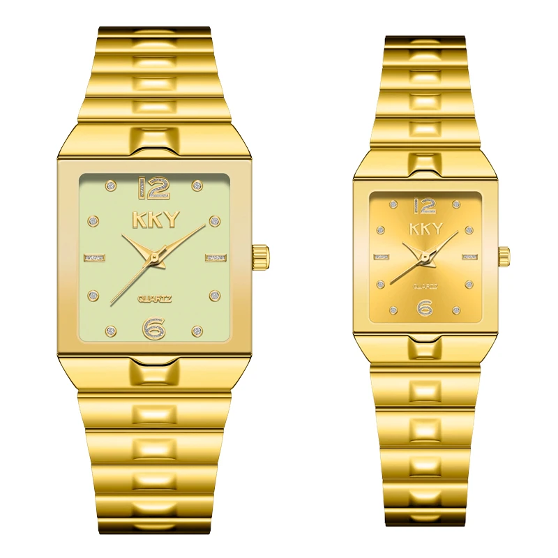 New Hotest Sale Creative Couple Watch 2022 Men's Women Watches KKY Brand Luxury Quartz Female Clock Waterproof lovers WristWatch 