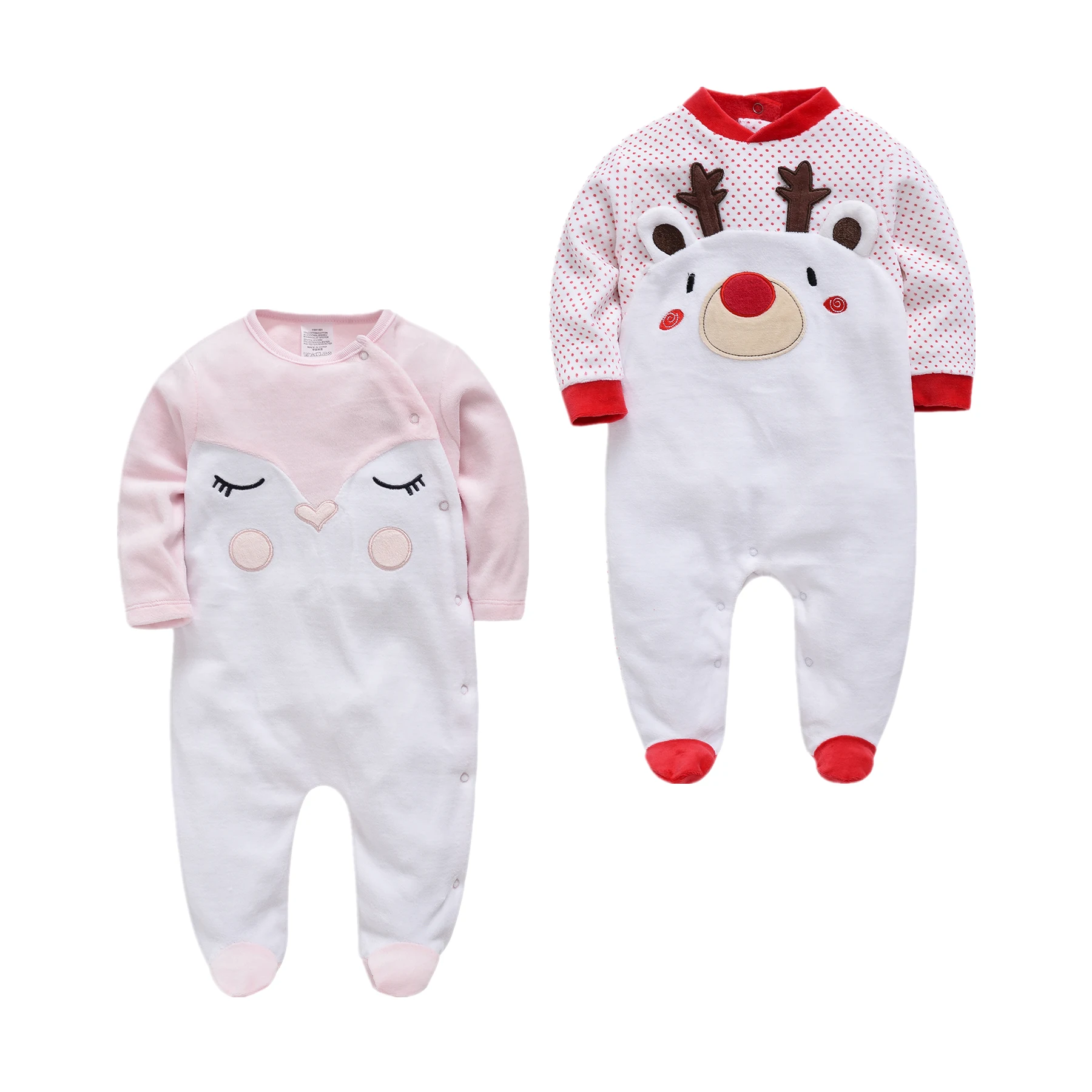 

Bebe Fille Baby Boys Girls Romper Cotton Long Sleeve Cartoon Velvet Warm Jumpsuit Infant Clothing Autumn Newborn Baby Clothes