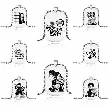 

Anime Demon Slayer: Kimetsu no Yaiba Kamado Tanjirou Cosplay Double-sided Necklace Fashion Pendant Chain Choker Accessories Gift