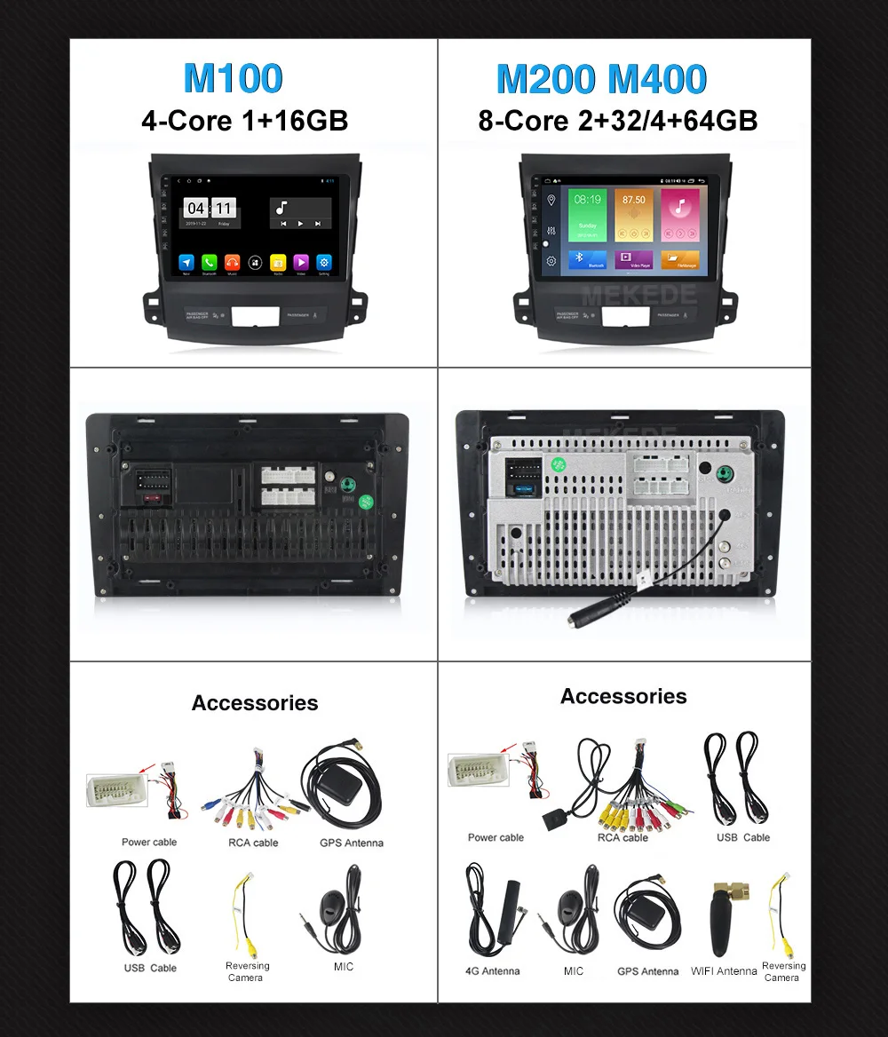MEKEDE ips DSP Автомобильный gps мультимедийный плеер радио для Mitsubishi Outlander 2006- peugeot 4007/Citroen C-Crosser 2.5D