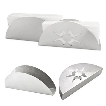 

Stainless Steel fan-shaped Tissue Napkin Holder Free Standing Paper Rack New
