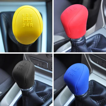 

Manual Gear Shift Collars Car Durable Silicone Gear Head Shift Knob Cover Handbrake Car Handball Hand Grip Brake Covers Skin