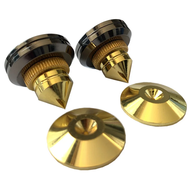 Stand Foot Gold Speaker Spike with Floor Discs Cone Isolation Spikes