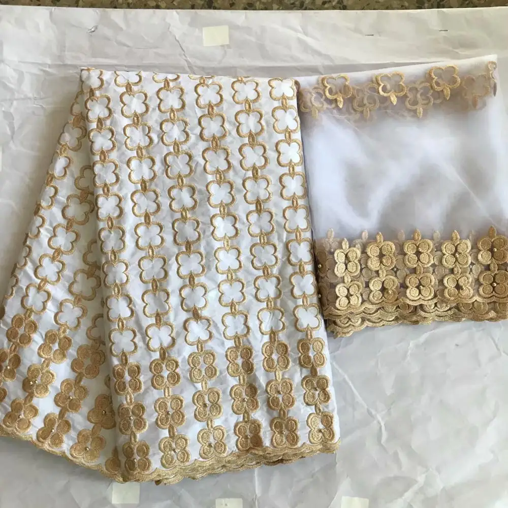 Dentelle Бланш Базен riche getzner Африканский Базен кружево для женщин и мужчин бассейна riche жаккардовая парча ткань Высокое качество 7 ярдов