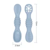 Customizable Logo Baby Food Spoon Silicone Meal Spoon Soup Rice Porridge Spoon Hollow Wave Point Design Training Grip BPA Free 6