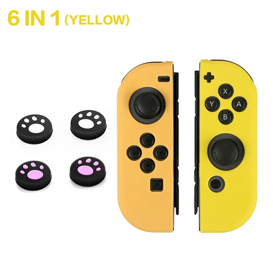 Джойстик 6 в 1 силиконовый чехол для nintendo Switch NS NX PS4 Joycon Накладка для кнопки Thumb Stick - Цвет: Синий