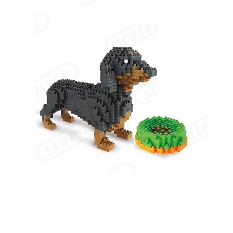 Сборные мини кубики игрушки модель животного корги собака Такса Алмазные
