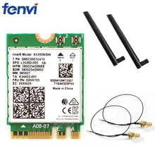 Двухдиапазонный Wifi 6 беспроводной 2400 Мбит/с AX200NGW NGFF M.2 Wlan Bluetooth 5,0 Wifi карта 802.11ac/ax для Intel AX 200 с антеннами