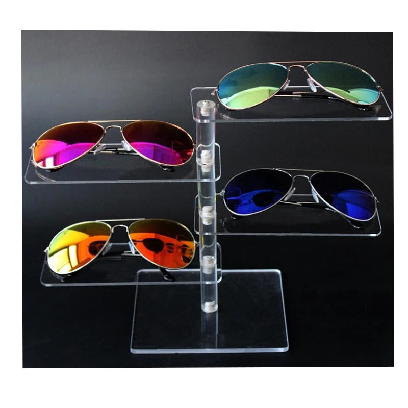 Sunglasses Display Stand Eyeglasses Show Rack Retail Organizer Holder W/ Mirror 