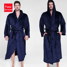 Vana Javeasen фланелевые мужские халаты с капюшоном теплая сауна отель Ночная одежда простая повязка пижамы с длинными рукавами удобная одежда для сна