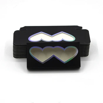

New Black Eyelash Packaging Box Storage Boxes Packaging Cardboard Mink Lashes Rectangle Case Bulk 10/20/30/50/100 Pieces