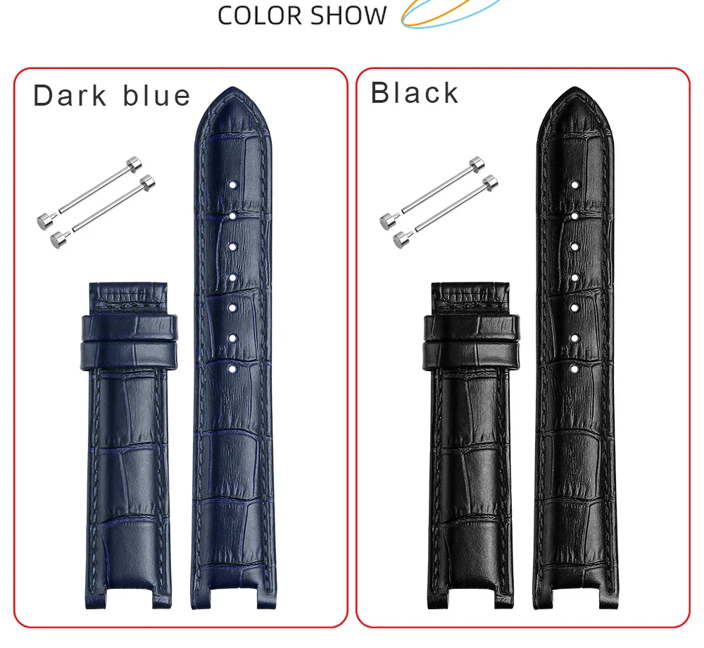 Senior COW LEATHER Watch Strap for GC Watches Band 22*13mm 20*11mm Notched Watchband Genuine Leather Blue Wristwatches Belt