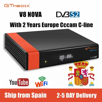 

GTMedia V8 super DVB-S2 H.265 decoder satellite receiver built-in WIFI AVS digital televisions Set top box +2 year CCcam keys tv