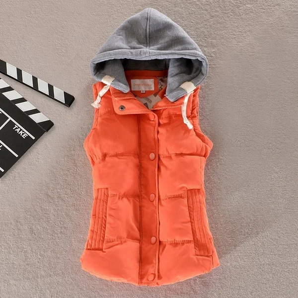 ZOGAA, зимние женские куртки-жилеты, жилет Veste Femme, женские теплые парки без рукавов, хлопок, однотонный, с капюшоном, теплый жилет, верхняя одежда для мужчин
