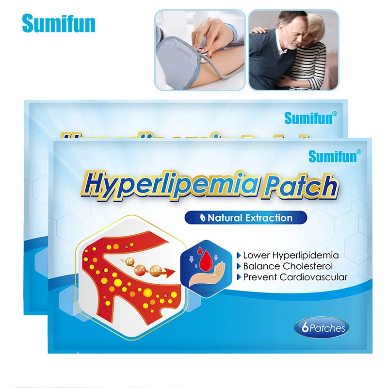 6Pcs Sumifun Hyperlipemia Patch Balance Lower Blood Lipids Relieve Chest Tightness Dizziness Herbal Medical Plaster Body Care | Красота и