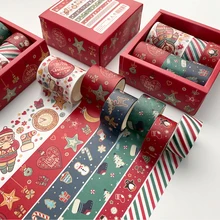 

Christmas Washi Tape Stationery Decorative 6pcs Masking Tape School Supplies 3m Washitape Adhesive Ribbons Washi Tape Set