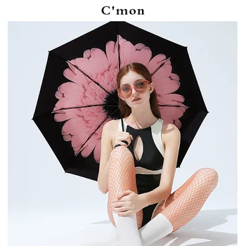 

Folding Umbrella Ultra-light Sunscreen Ultraviolet Sunshine Umbrella Dual-purpose Folding Female Sunshade Umbrella 50ys043