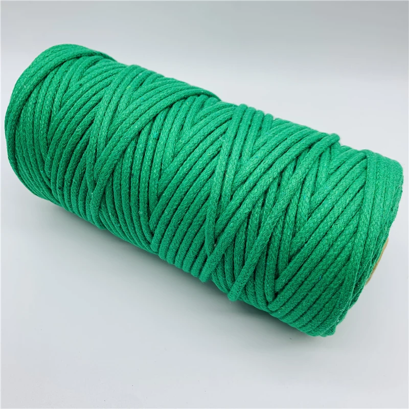 5yards 4mm 100% Cotton Rope Braided Twisted Cord Rope For Handmade Decoration DIY Lanyard Ficelles Couleurs Thread Cord 