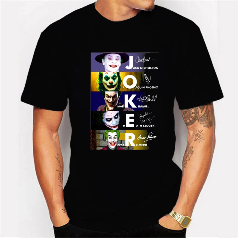 LettBao New Men t shirts Joker Joaquin Phoenix T Shirt Movies Inspired Jack Mark Heath Jokers Tee Black Friday T-Shirt