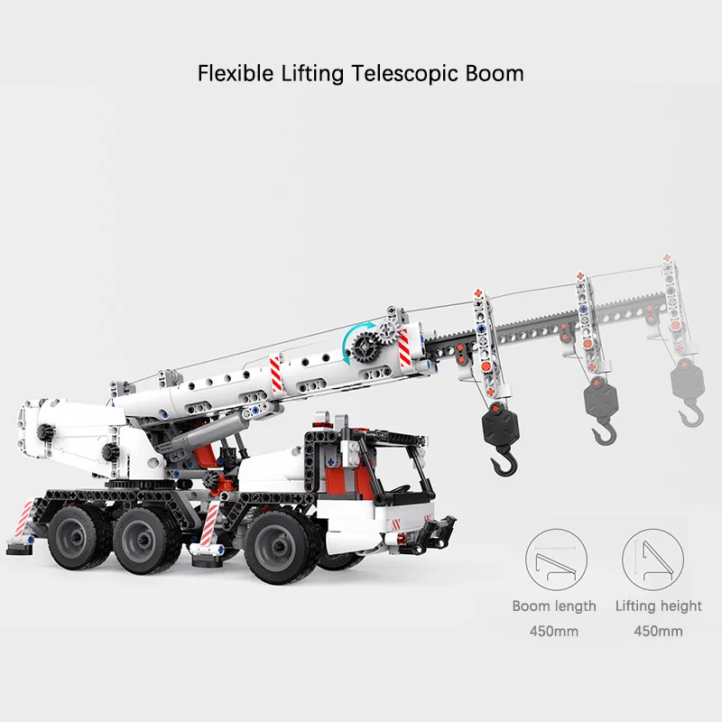 Cena Xiao mi mi mi tu klocki inżynierii żuraw 360 stopni obracanie konsoli wysięgnik teleskopowy dla dzieci DIY zabawki samochodowe cegły