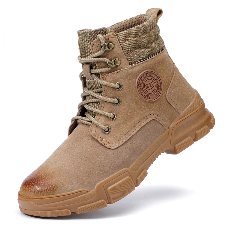 

Winter Safety Shoes Men Steel Toe Keep Warm Work Boots Anti Smashing Anti Piercing Industrial Velvet Cold Resistant anti-skid