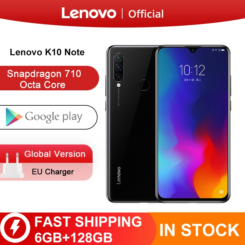 Глобальная версия Lenovo K10 Примечание (Z6 Lite) 64 Гб Snapdragon 710 Octa Core тройной задней камеры
