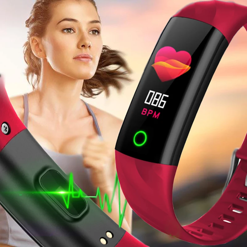 BINSSAW  Smart Watch Smart Bracelet IP68 Waterproof Pedometer Heart Rate Blood Oxygen Monitor Fitness Tracker Band Multi Sport