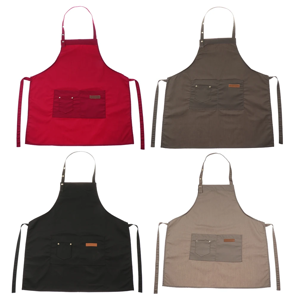 Womens Mens Aprons Stylish Cooking Aprons With 2 Front Pockets Durable and Adjustable for Kitchen Crafting BBQ Drawing Baking