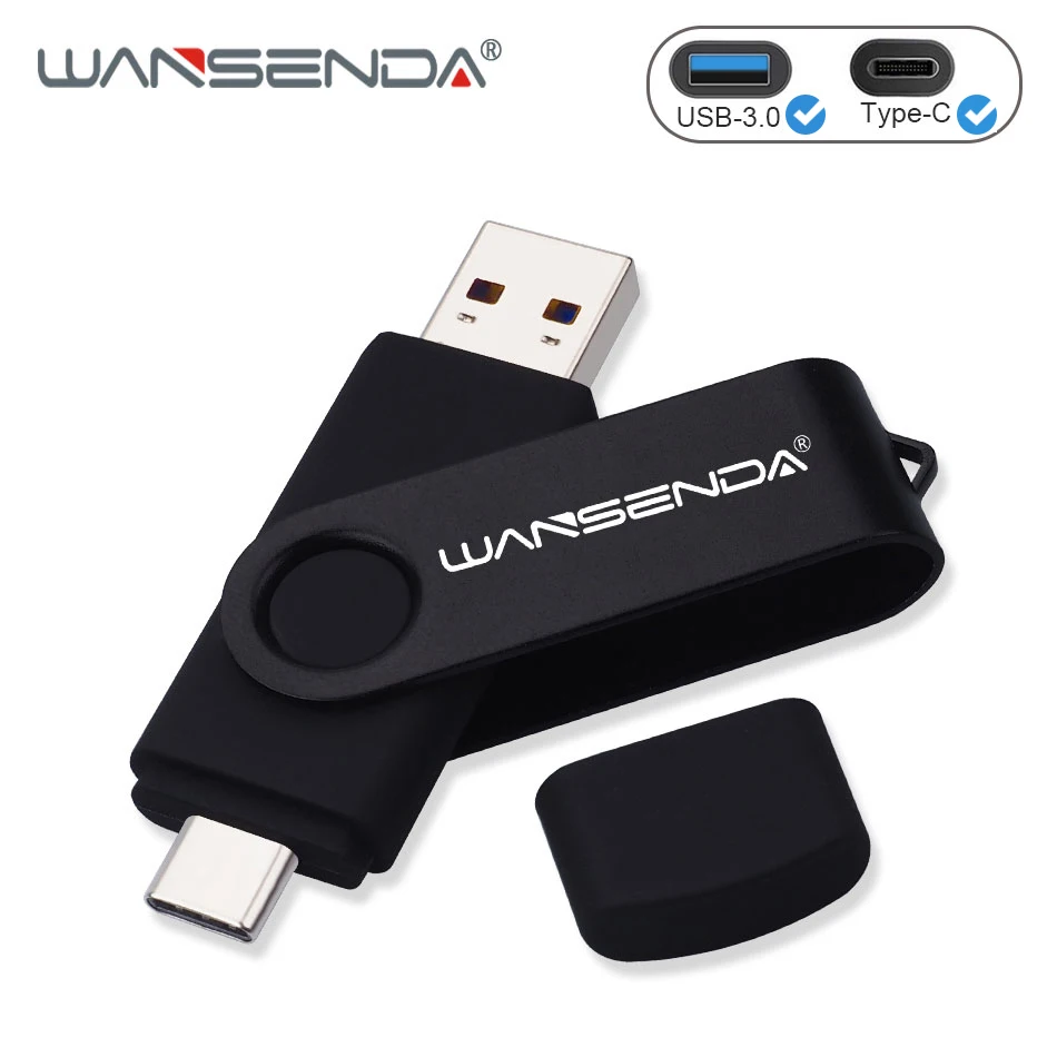 WANSENDA unidad Flash USB 2 en 1, USB 3,0, tipo C, OTG, 32GB, 64GB