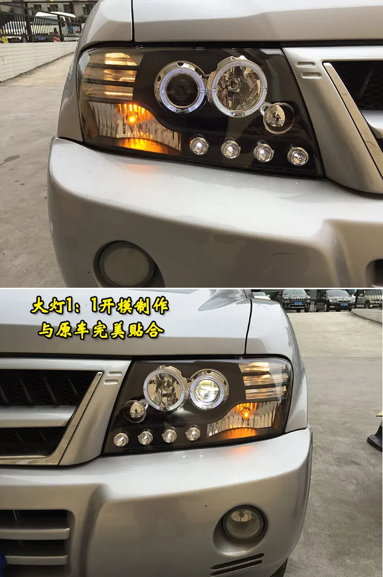 Автомобильный Стайлинг, Головной фонарь, чехол для Mitsubishi Pajero V73, фары, светодиодный Pajero V77, фары DRL, линзы, двойной луч, биксенон, HID