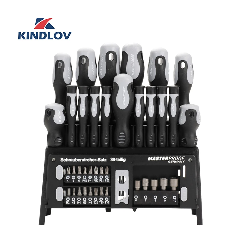 

KINDLOV Screwdriver Set CR-V 39 In 1 Destornillador Bit Kit Insulated Handle Precision Phillips Torx Hex Screw Driver Hand Tools