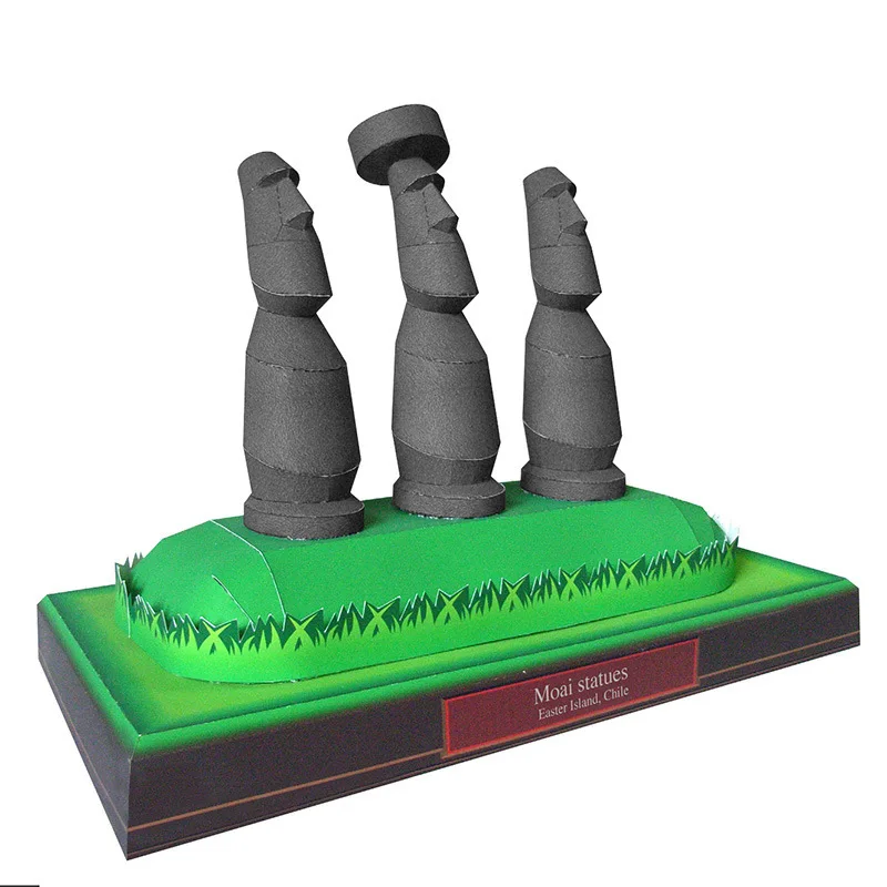 

Chile Easter Island of Moai Figure in Stone Architecture Model Paper Model Handmade DIY Homework