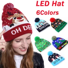 

Winter Led Hats for Woman New Beanies Knitted Glowing Hat Girls Autumn Female Beanie Caps Warmer Bonnet Men Casual Cap