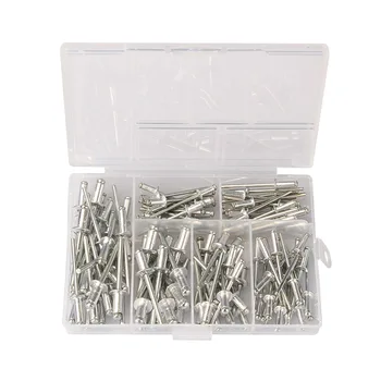 

120Pcs Aluminium Blind Rivets Nail Decoration Pop Rivets M3.2*7/9/11 M4*8/10/13mm for Furniture Assortment Kit Chicago Rivets