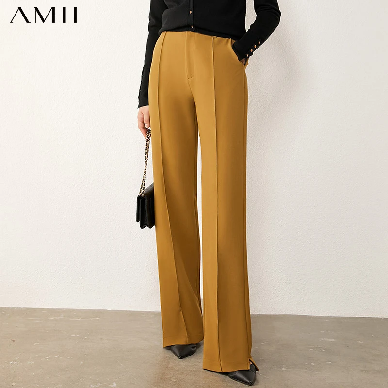 Amii Minimalism Autumn Winter Causal Women's Pants Fashion Solid High Waist Loose Long Pants Female Trousers 12030434 Amii Minimalism Autumn Winter Causal Women's Pants Fashion Solid High Waist Loose Long Pants Female Trousers 12030434