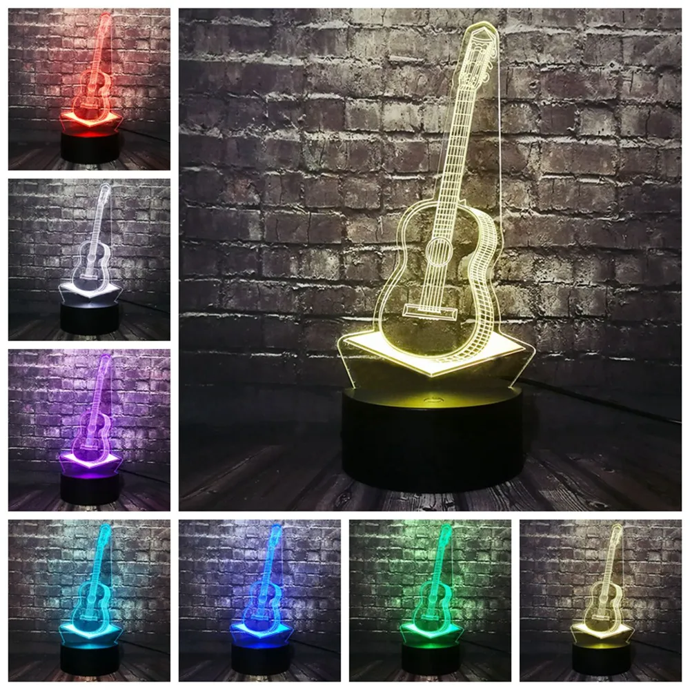 Художественный креативный violoncello 3D Визуальный светодиодный музыкальный инструмент Виолончель Декор для девочек комната для сна детский ночник праздничный подарок для детей