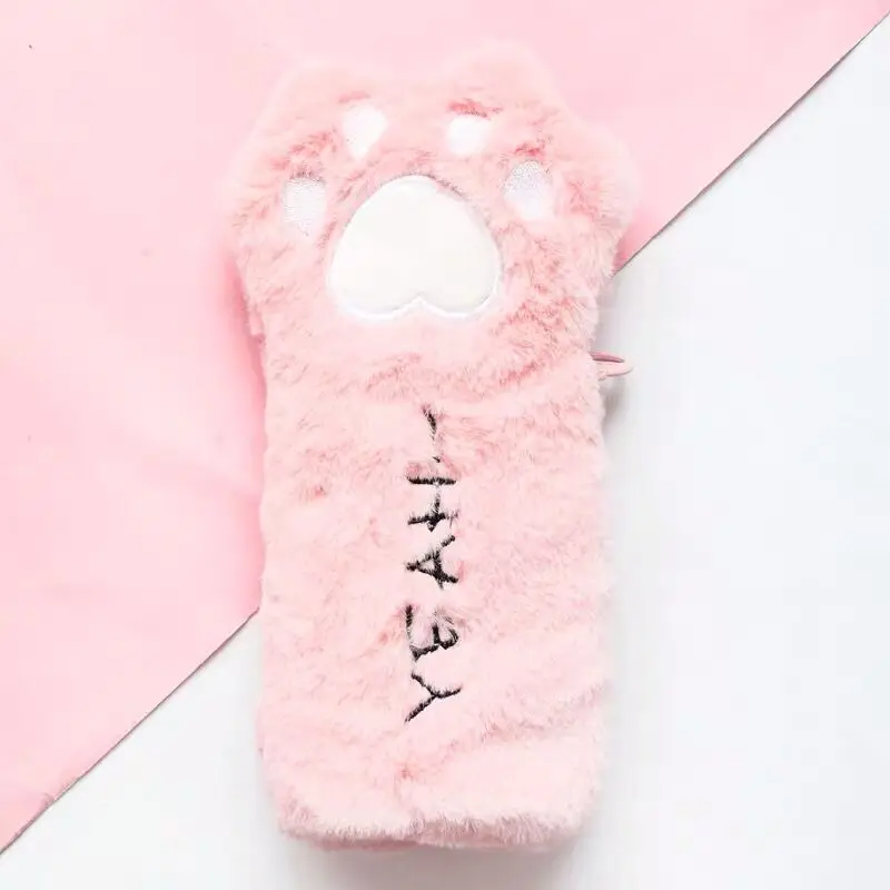 Pink 1 шт. Новое поступление Kawaii кошачья лапа мягкий плюшевый пенал милый пенал для девочек детский подарок на день рождения школьные канцелярские принадлежности - Цвет: Pink