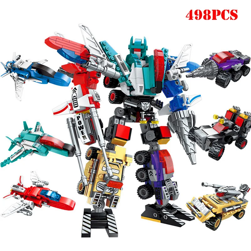 

6 In 1 Transformation Robot Mecha Helicopter Truck Vehicle Building Blocks Brick Compatible LegoINGlys Technic Bricks Child Toys