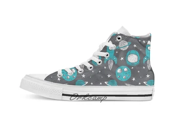 

Space Age Custom Casual High Top lace-up Canvas shoes sneakers Drop shipping