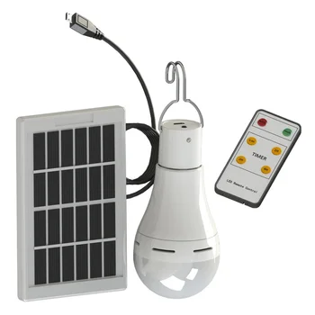 

7W/9W LED Solar Remote Control Light Solar Bulb Lamp Indoor Waterproof Panel Emergency Plastic Bulb Hook Tent Lantern Outdoor
