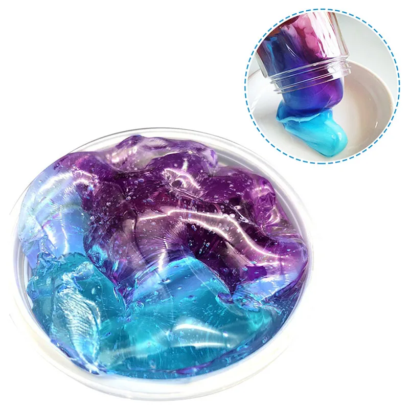 Новинка DIY прозрачная слизь игрушки Хрустальная глина пушистый слизь клей градиент Цвет облако слизь поставки волшебный песок антистресс мягкая глина для творчества