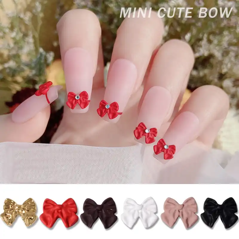 10個ミニ弓ネイルジュエリー日本スタイルネイルアートデコレーション3dかわいいbowknots Diyマニキュアデザインファッションアクセサリー6色 ラインストーン 装飾 Aliexpress